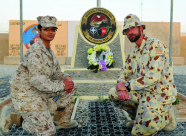 US Australian at memorial in Afghanistan